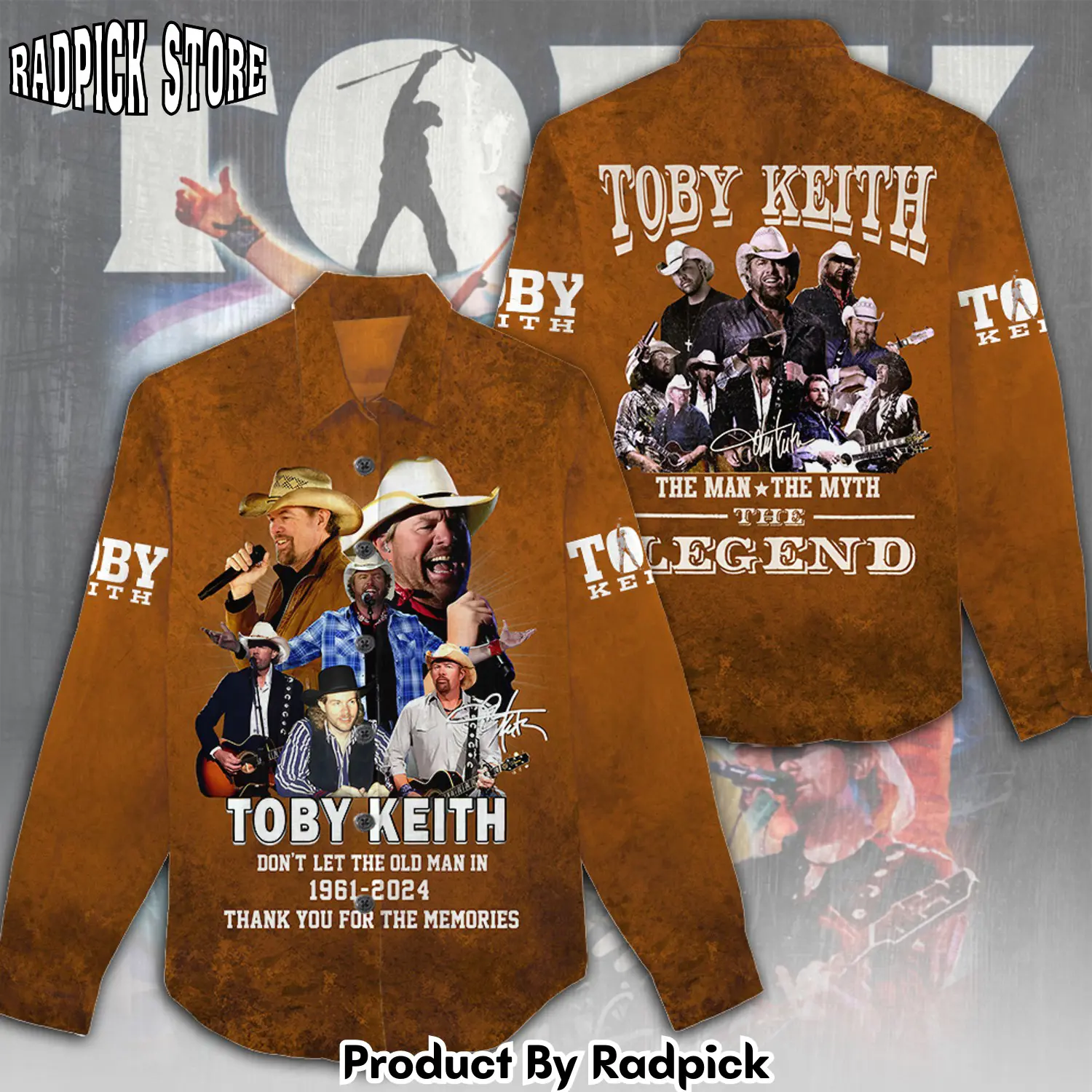 Radpick toby keith 3d linen shirt rp66249